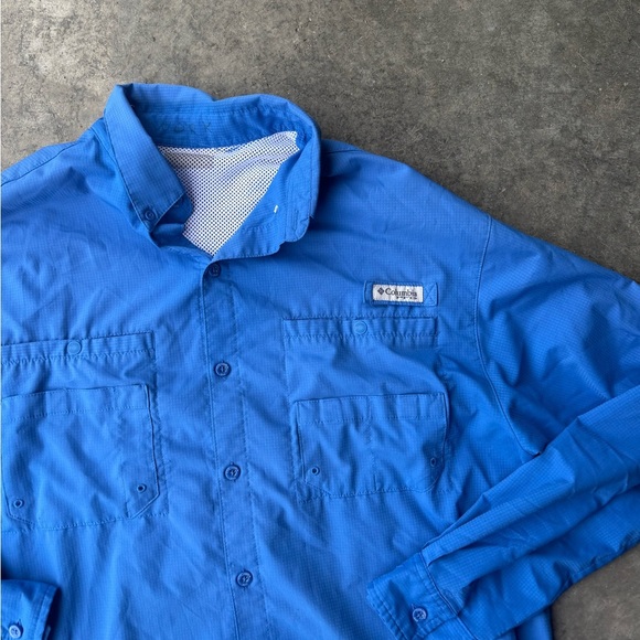 DEL Columbia Blue Lightweight Shirt Jacket - Picture 2 of 3